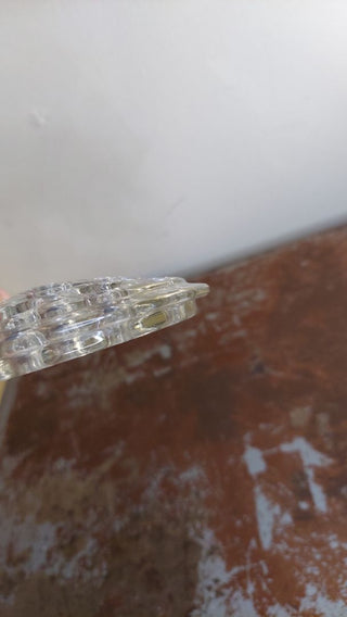 16 hole Crystal Clear Glass Flower Frog
