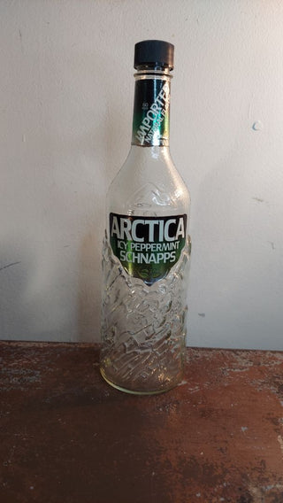 Extremely Rare - 1979 Arctica Icy Peppermint Schnapps by Arctica Distilling Corp, bottle by Dominion Glass Company “Domglas Ltd” - EMPTY - Breweriana