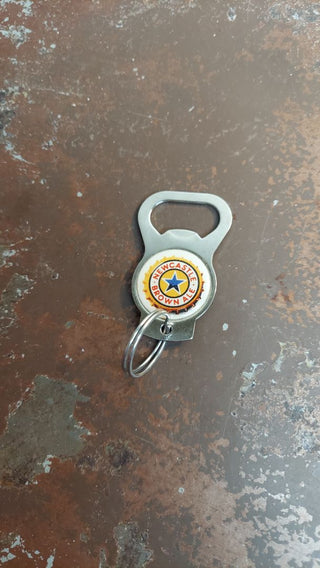 New Castle Brown Ale Beer - keychain bottle opener - Breweriana