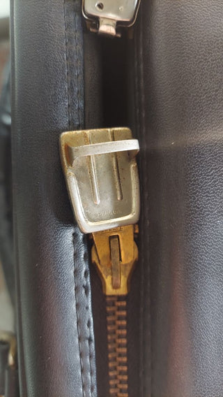 1960s Mod black & white luggage soft body case by Penguin Traveler for V.B. Handal & Bro (As-Is)