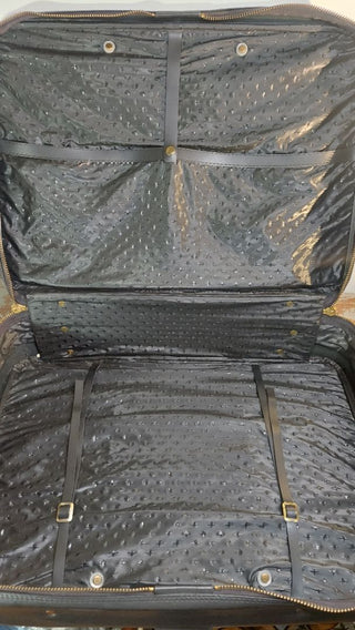 1960s Mod black & white luggage soft body case by Penguin Traveler for V.B. Handal & Bro (As-Is)