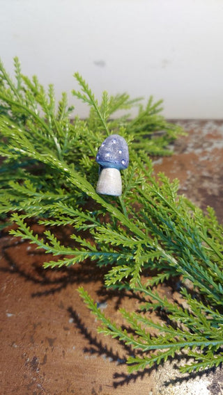 Small Purple - Hand painted - Mushroom Pin Brooch Plaster - Artist Original AS-IS