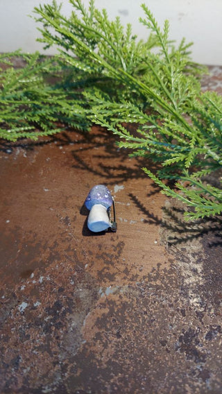 Small Purple - Hand painted - Mushroom Pin Brooch Plaster - Artist Original AS-IS