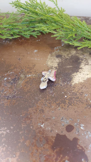 Mini Red - Hand painted - Mushroom Pin Brooch Plaster - Artist Original AS-IS