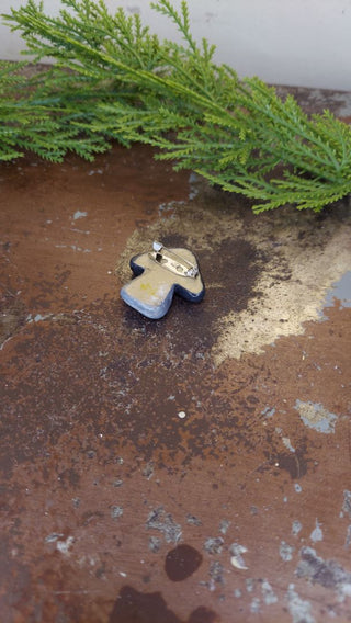 Small Black - Hand painted - Mushroom Pin Brooch Plaster - Artist Original AS-IS