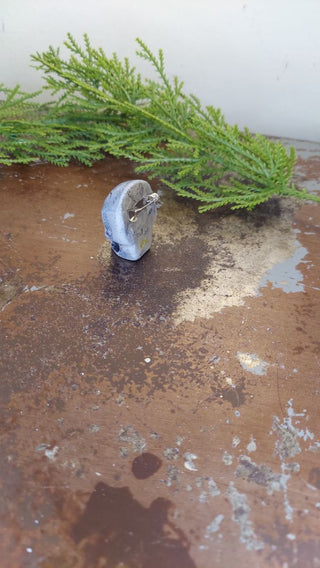 mini skull - Hand painted Pin Brooch Plaster - Artist Original AS-IS