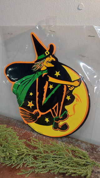 9” Flying Witch - Halloween Diecut Paper Cutout by Beistle