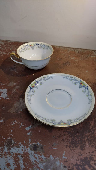 Golden West - Flat Cup & Saucer Set (2pc) by Tirschenreuth hand painted Bavaria