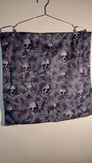 Skulls and sparkle with velvet back throw pillow cover with zipper