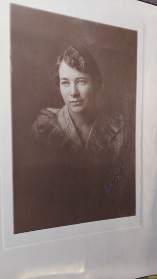 Antique Portrait of a Woman, beautiful and graceful, sepia tone and very detailed, signed by subject (circa 1920)
