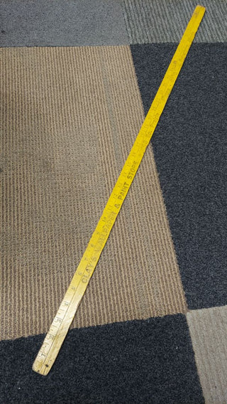 1940s Yellow O'Brien Paints advertising yardstick - Office School Supply Decor, Clays Wallpaper & Paint Store Phone 4370