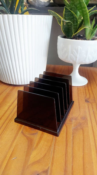 1980s Letter Paper Organizer by Rogers, Smokey Black Price is Firm
