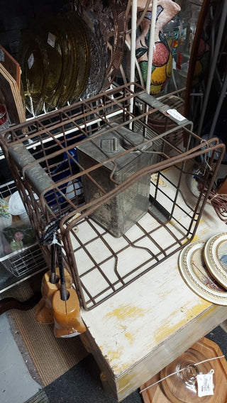 1967 Dairy Milk Crate - industrial farmhouse rustic storage shelf