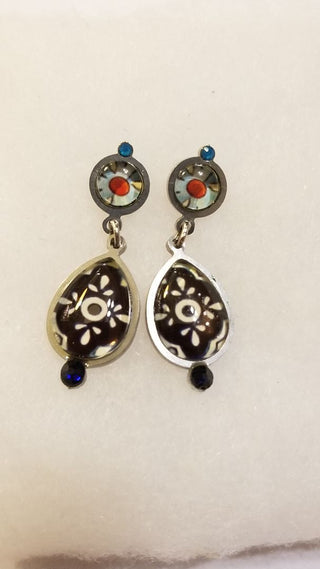 EB Talavera Teardrop Stud Earring Resin Over Tile