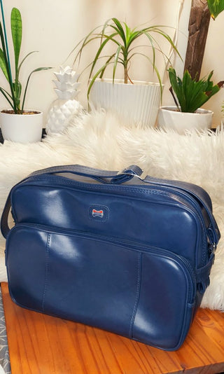 1970s American Tourister Navy Blue - Carry On Overnight Bag luggage, with key