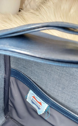 1970s American Tourister Navy Blue - Carry On Overnight Bag luggage, with key