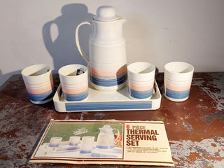 1987 Phoenix 6pc thermal serving set, Postmodern drink service set - As Is