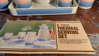 1987 Phoenix 6pc thermal serving set, Postmodern drink service set - As Is