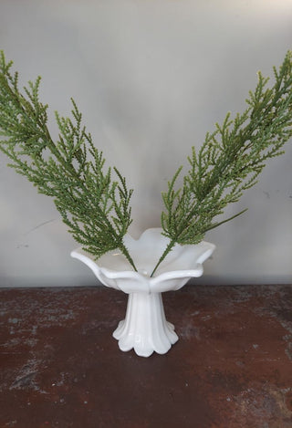 Lotus Milk Glass Candlestick and Pedestal Candle Holder by Westmoreland (T&M)