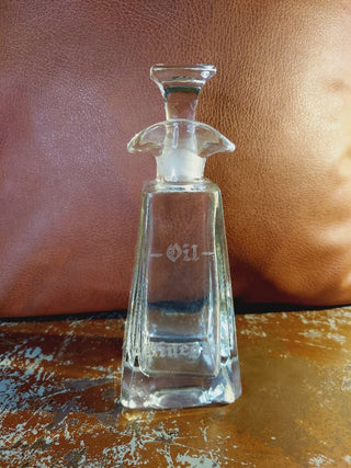 Heisey Late Puritan French Dressing Oil & Vinegar Cruet bottle with original stopper- 1937