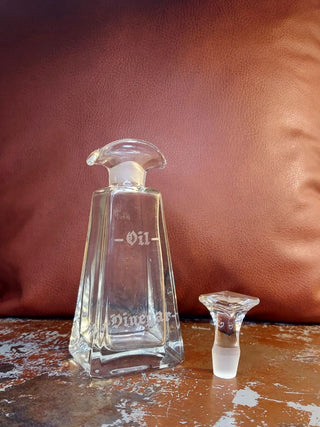 Heisey Late Puritan French Dressing Oil & Vinegar Cruet bottle with original stopper- 1937