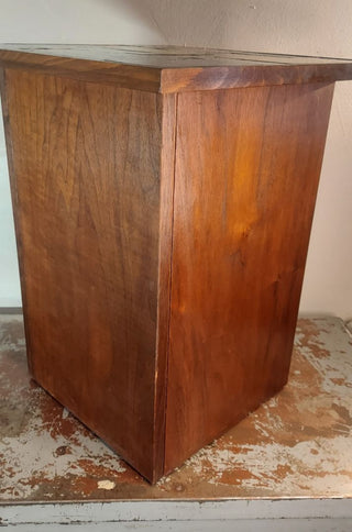 MCM Atomic Georges Briard Glass Foil Mosaic Tile pedestal base occasional side table As-Is