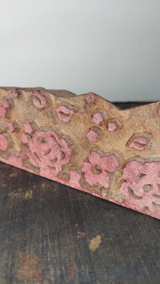 Floral Design - Primitive hand carved wooden Textile Printing Block - wallpaper, fabric, Stamp Decorative