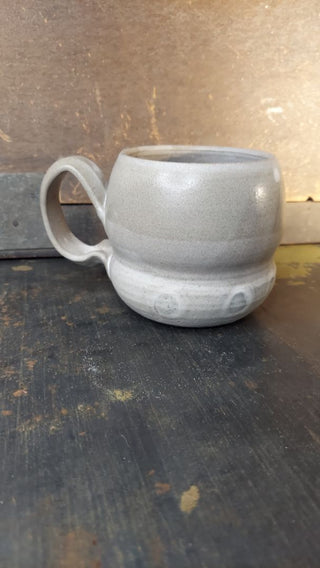 Earthy and Bold Rustic Modern Handmade Studio Artist Handled Mug Cup, artist signed