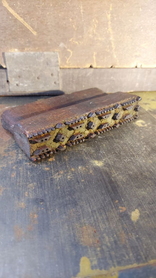 Flower And dot Design - Primitive hand carved wooden Textile Printing Block - wallpaper, fabric, Stamp Decorative (As-Is)