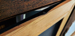 1960s Beautiful River Grove in Autumn Landscape Hand Carved Wood Frame -  Oil On Velvet - Chuy Moran workshop, Bob Ross style (AS-IS)