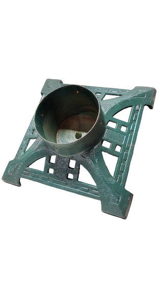 Green Art Deco Style Classic Heirloom  Cast Iron Tree Stand - 14", 8' tree