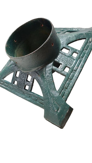 Green Art Deco Style Classic Heirloom  Cast Iron Tree Stand - 14", 8' tree