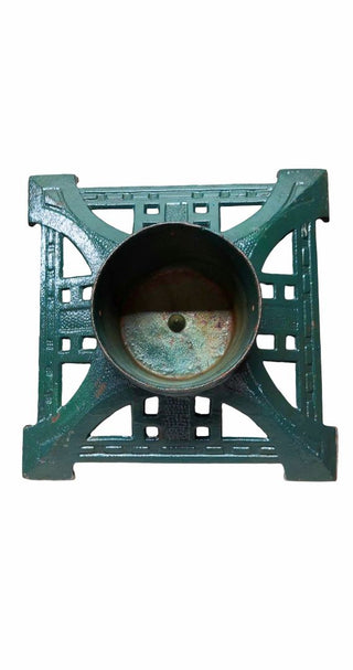 Green Art Deco Style Classic Heirloom  Cast Iron Tree Stand - 14", 8' tree