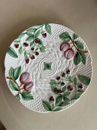 Malaga Hand Painted Cardinal 8” Majolica Fruit Plate