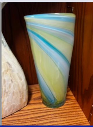 Art Glass Vase 5 inch square top