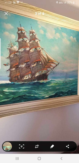 H Silva Fernandes Schooner Painting
