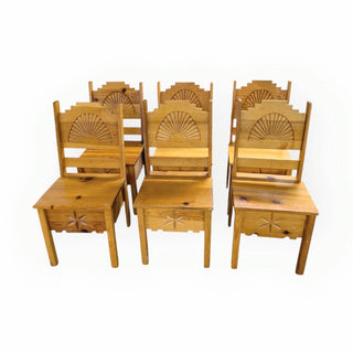 (Set of 6) Southwest Dining Chairs 17Wx19Dx35H