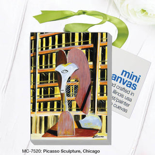 Picasso Sculpture, Chicago, Canvas Ornament