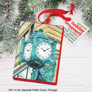 Marshall Fields Clock, Chicago,Canvas Ornament