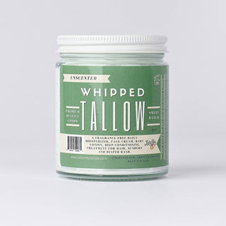 Unscented Whipped Tallow, 100% Grass Fed Beef Tallow Moisturizer: 9oz
