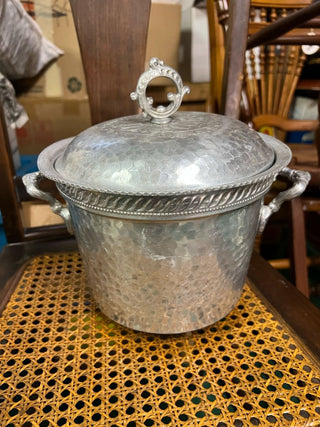 Hammered Metal Ice Bucket with Lid