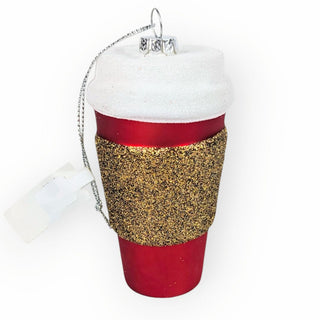 4.5" Glass Coffee Cup Ornament