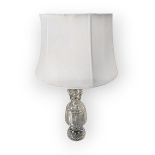 Lamp with Crystal Base and White Shade 16wx16dx27h