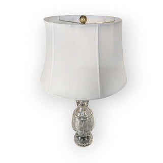 Lamp with Crystal Base and White Shade 16wx16dx27h
