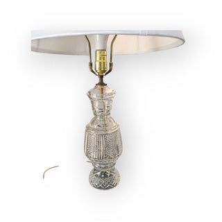 Lamp with Crystal Base and White Shade 16wx16dx27h