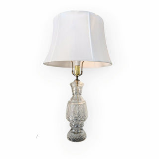 Lamp with Crystal Base and White Shade 16wx16dx27h