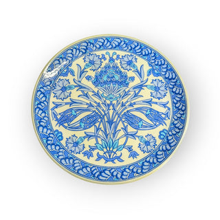Kutahya Turkish Signed Ceramic Platter, Hangable 12wx1dx12h