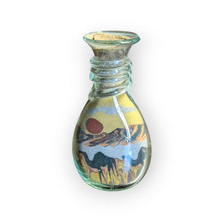 Vintage Small Clear Glass Sand Art Vase 2wx2dx4h
