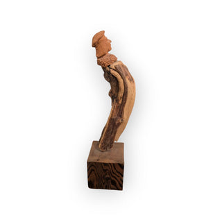 Wood Sculpture of Man 4wx4dx15h
