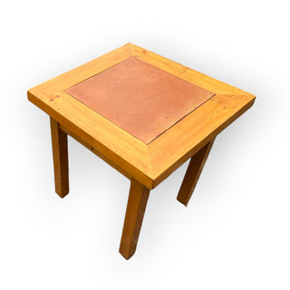 Wood Small Side Table with Tile Top 17Wx17Dx18H